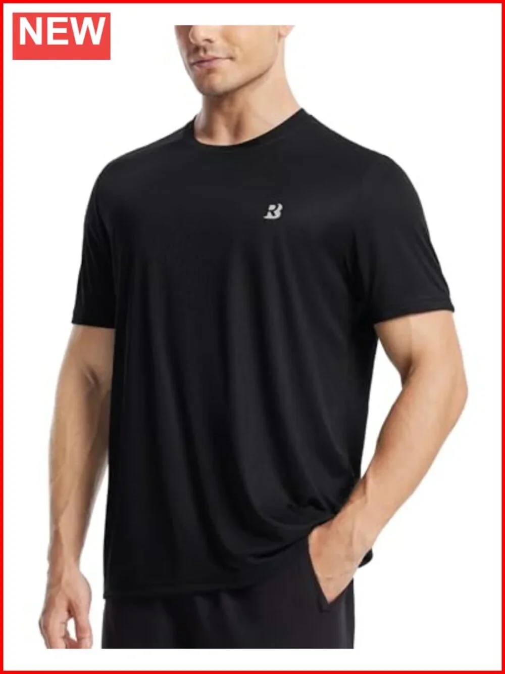 Men's UPF 50+ Quick Dry Rash Guard Short Sleeve Sun Protection Swim Shirt